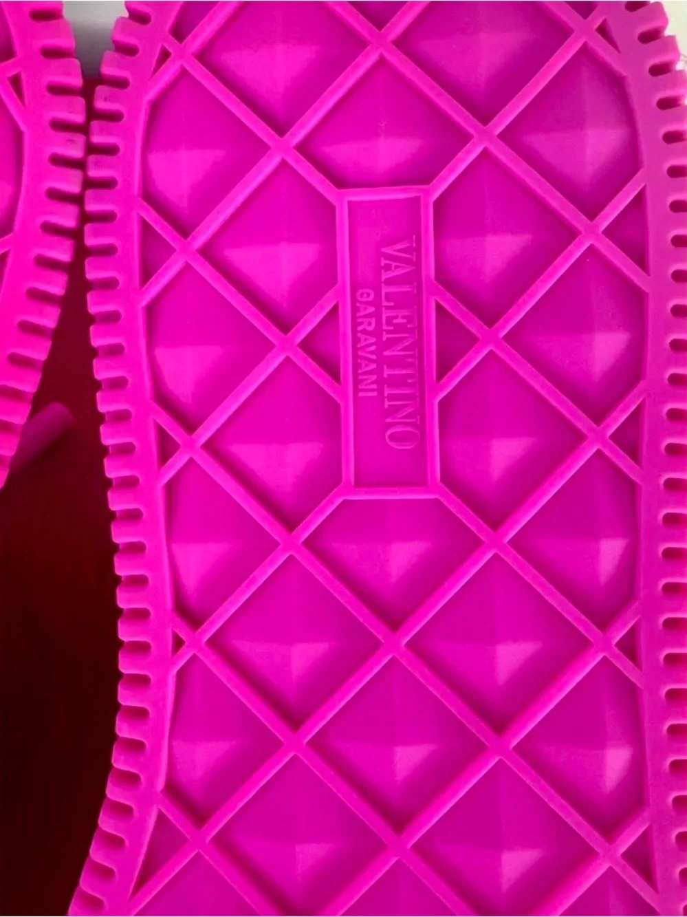 Valentino Garavani Neon Pink Lace-Up Sneakers
